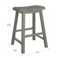 Saddle Seat 24" Counter Height Backless Stools (Set of 2) - Antiqua Gray Finish