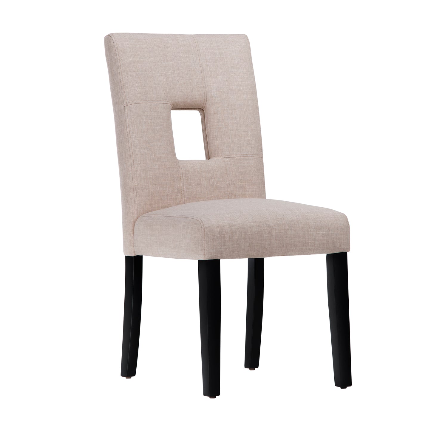 Keyhole Back Dining Chairs (Set of 2) - Beige Linen