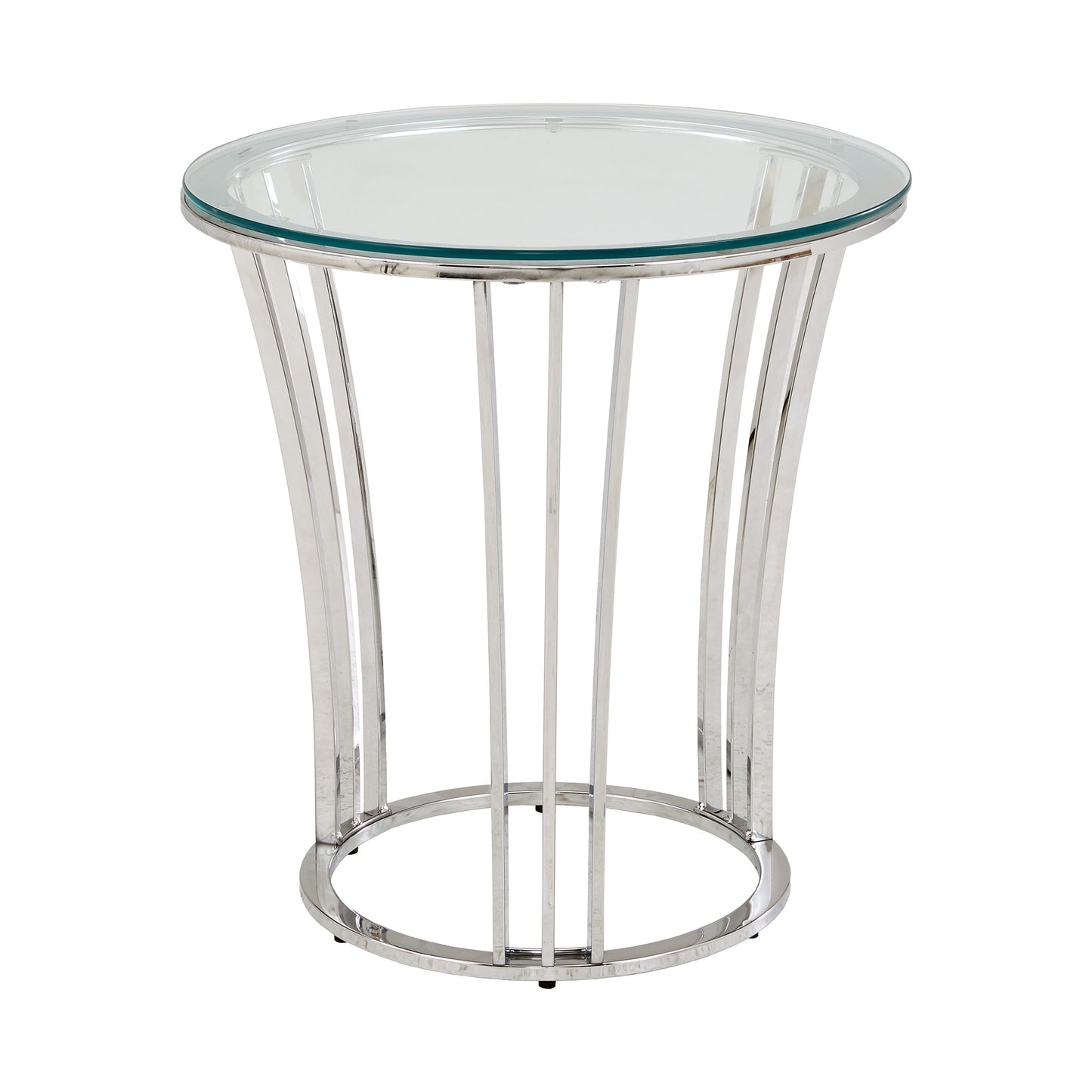 Chrome Finish Table with Glass Top - End Table