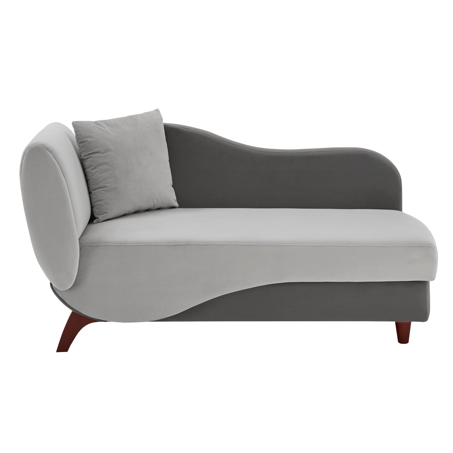 Two-Tone Dark & Light Functional Chaise With 1 Pillow - Light Gray