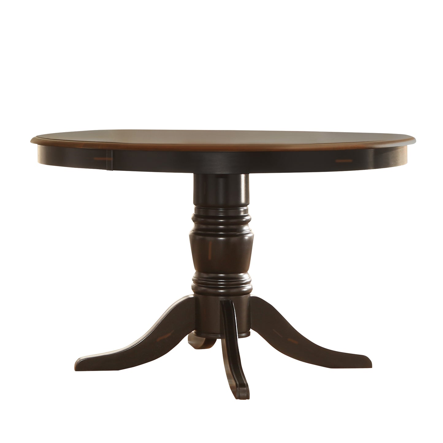 Two-Tone Round Dining Set - Antique Black, Cross Back, 3-Piece Set