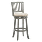 Slat Back Swivel Chair - 29" Bar Haight, Antiqua Gray Finish, Baiga Linan