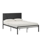 Metal Platform Bed with Geometric Headboard - Black, Full (Full Size)