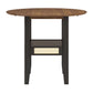 Cane Accent Dining - 2 - Person Set, Table with X-Back Chairs, Oak and Antique Black Finish, Beige Linen