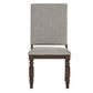 Nailhead Upholstered Dining Chairs (Set of 2) - Burnishad Dark Oak Finish, Gray Linan