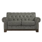 Tufted Rolled Arm Chesterfield Loveseat - Gray Polishad Microfibar