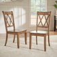 Double X Back Wood Dining Chairs (Set of 2) - Oak Finish