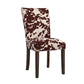 Cowhide Parsons Dining Chairs (Set of 2) - Espresso Finish, Brown Cowhide