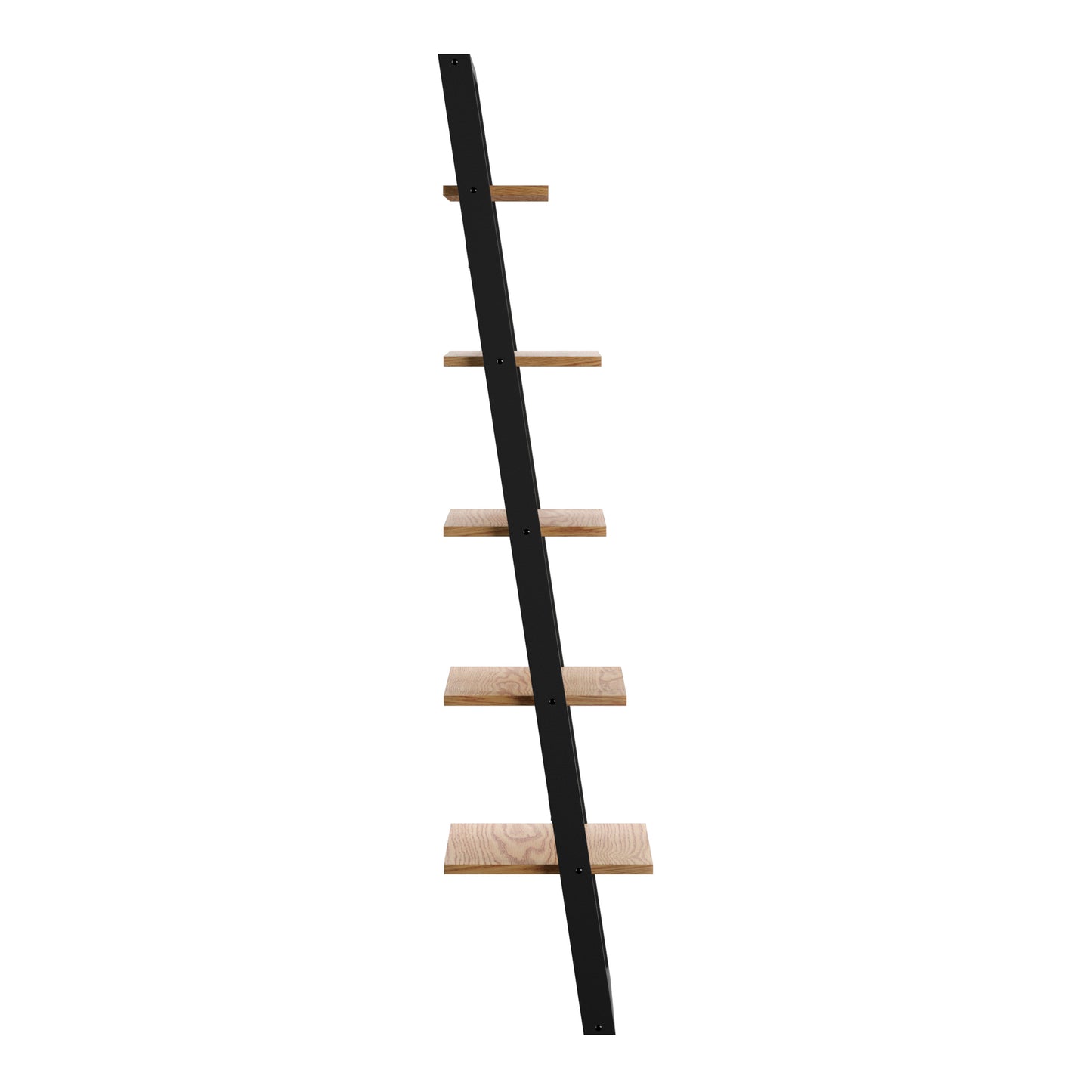 Two-Tone Leaning Ladder Bookcase - Black and Oak Finish