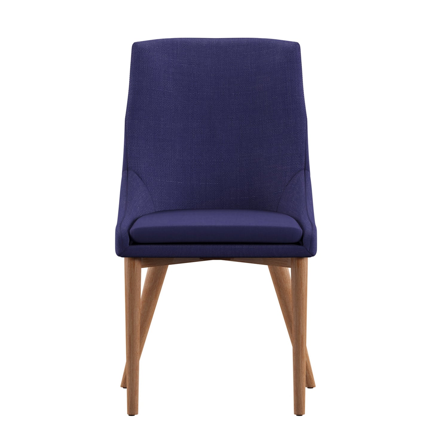 Oak Barrel Back Linen Upholstered Dining Chairs (Set of 2) - Twilight Blue Linen