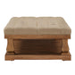 Linen Baluster Rectangular Ottoman - Beige Linen