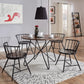 Walnut Finish Round 5-Piece Dining Set - Low Back Chairs