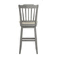 Slat Back Bar Height Wood Swivel Bar Stool - Antiqua Gray Finish