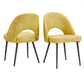 Upholstered Dining Chairs (Set of 2) - Yellow PU Leather