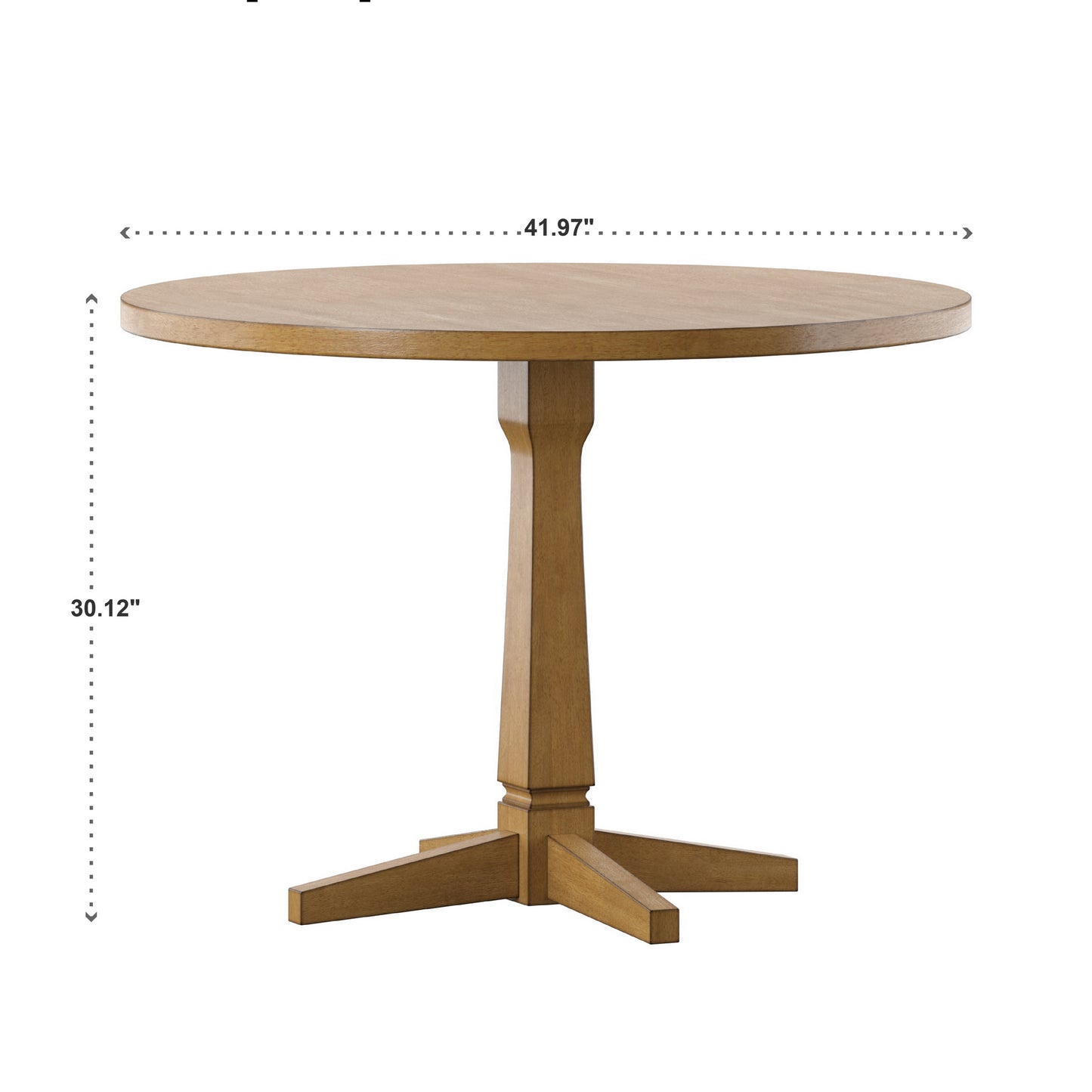 Round Two-Tone Dining Table - Oak