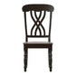 Two-Tone Round Dining Set - Antique Black, Cross Back, 3-Piece Set