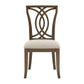 Dark Walnut Finish and Fabric Dining Chairs (Set of 2) - Side Chair