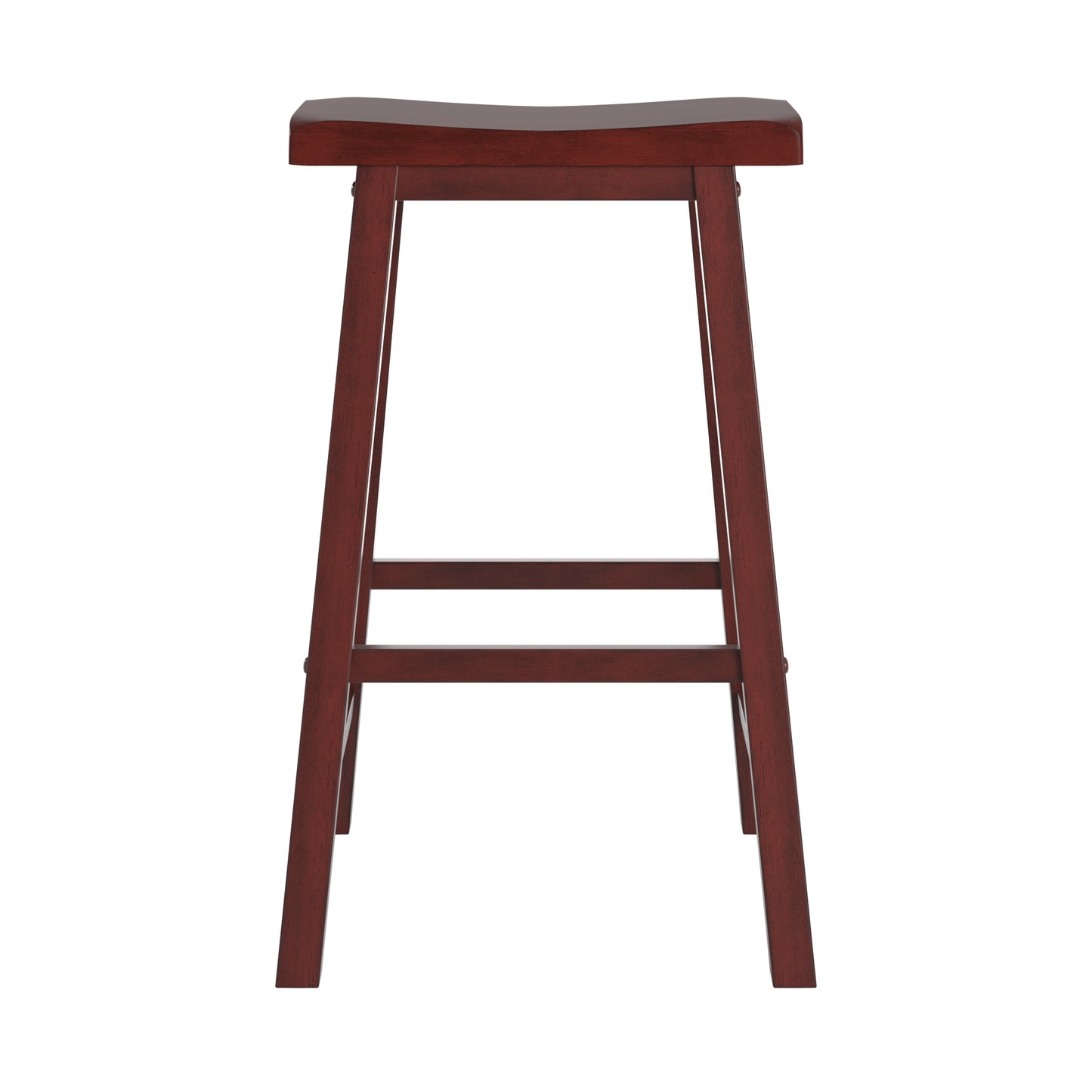 Saddle Seat 29" Bar Height Backless Stools (Set of 2) - Antique Berry Red Finish