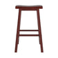 Saddle Seat 29" Bar Height Backless Stools (Set of 2) - Antique Berry Red Finish