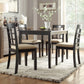 Black Wood Dining Set - 48-inch Table, Window Back Chairs, 5-Piece Set