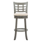 Window Back 29"H Swivel Bar Stool - Antiqua Gray Finish, Baiga Linan