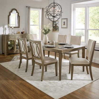 Antique Taupe Wood Extending Dining Set - 7-Piece