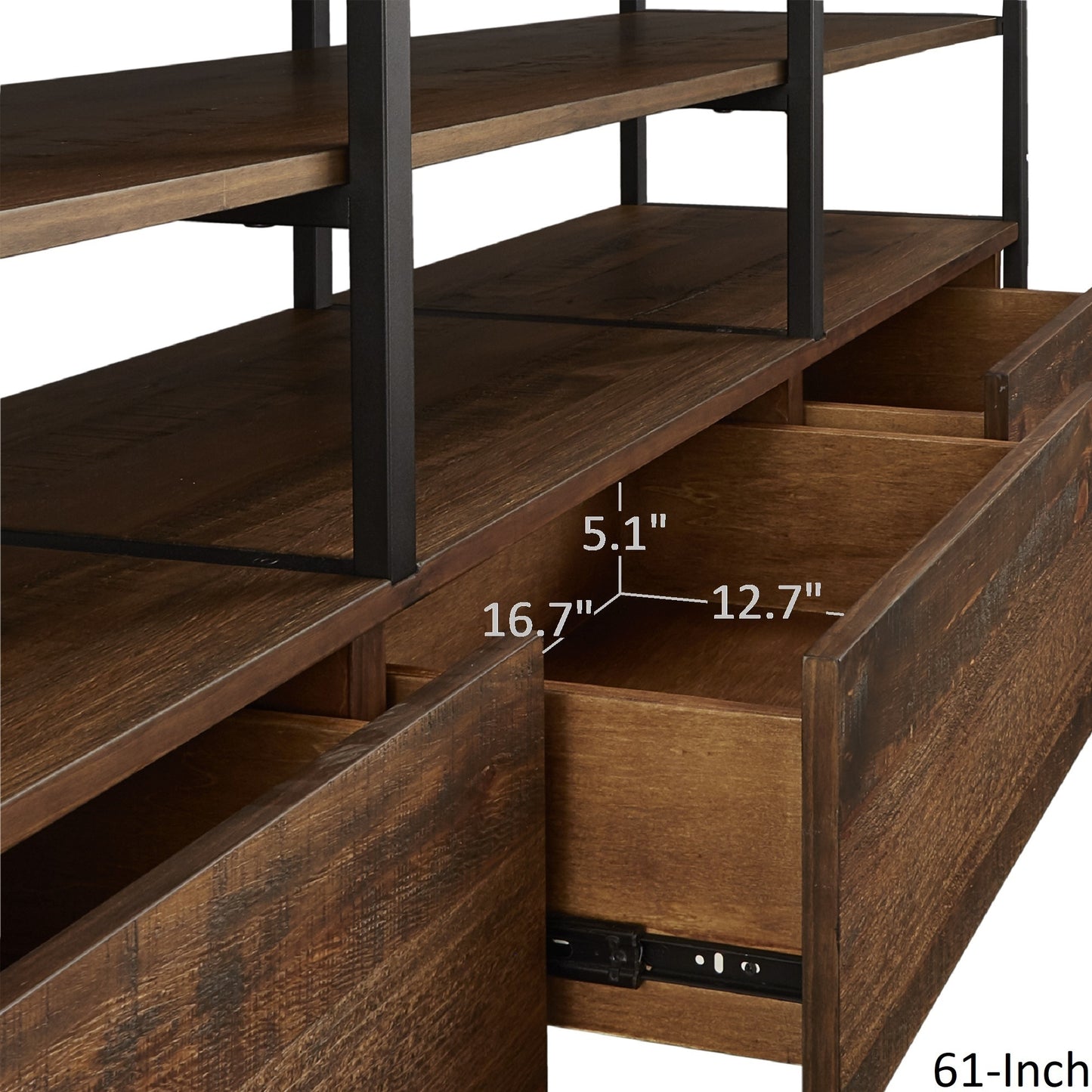 Rustic Brown TV Stand Console Table