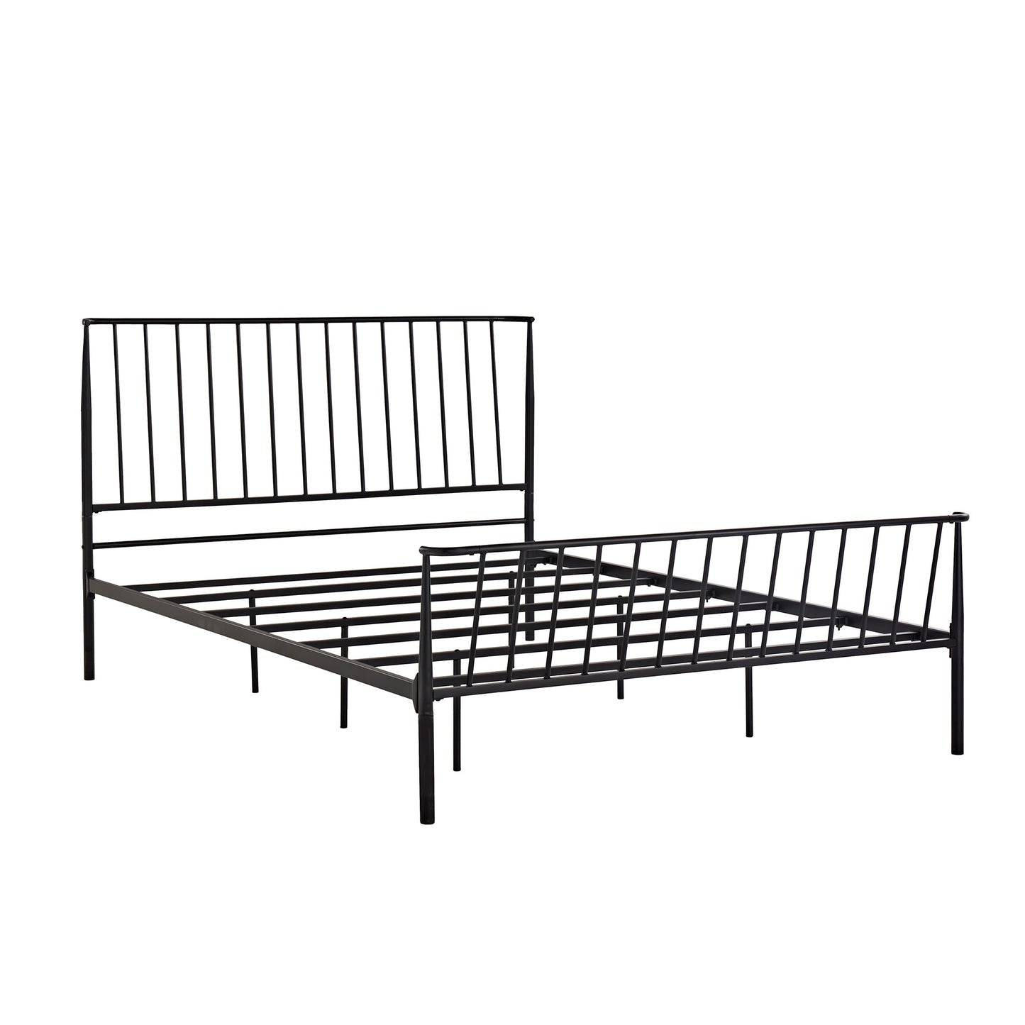 Matte Black Finish Metal Bed - Queen (Queen Size)