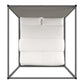 Metal Canopy Bed with Linen Panel Headboard - Gray Linen, Black Nickel Finish, King Size