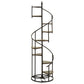 Black Finish Metal Spiral Staircase Display Shelf