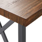 Rustic X-Base Desk - Brown Finish