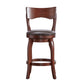 Swivel 24-inch Brown Counter Height Barstool - Brown Faux Leather