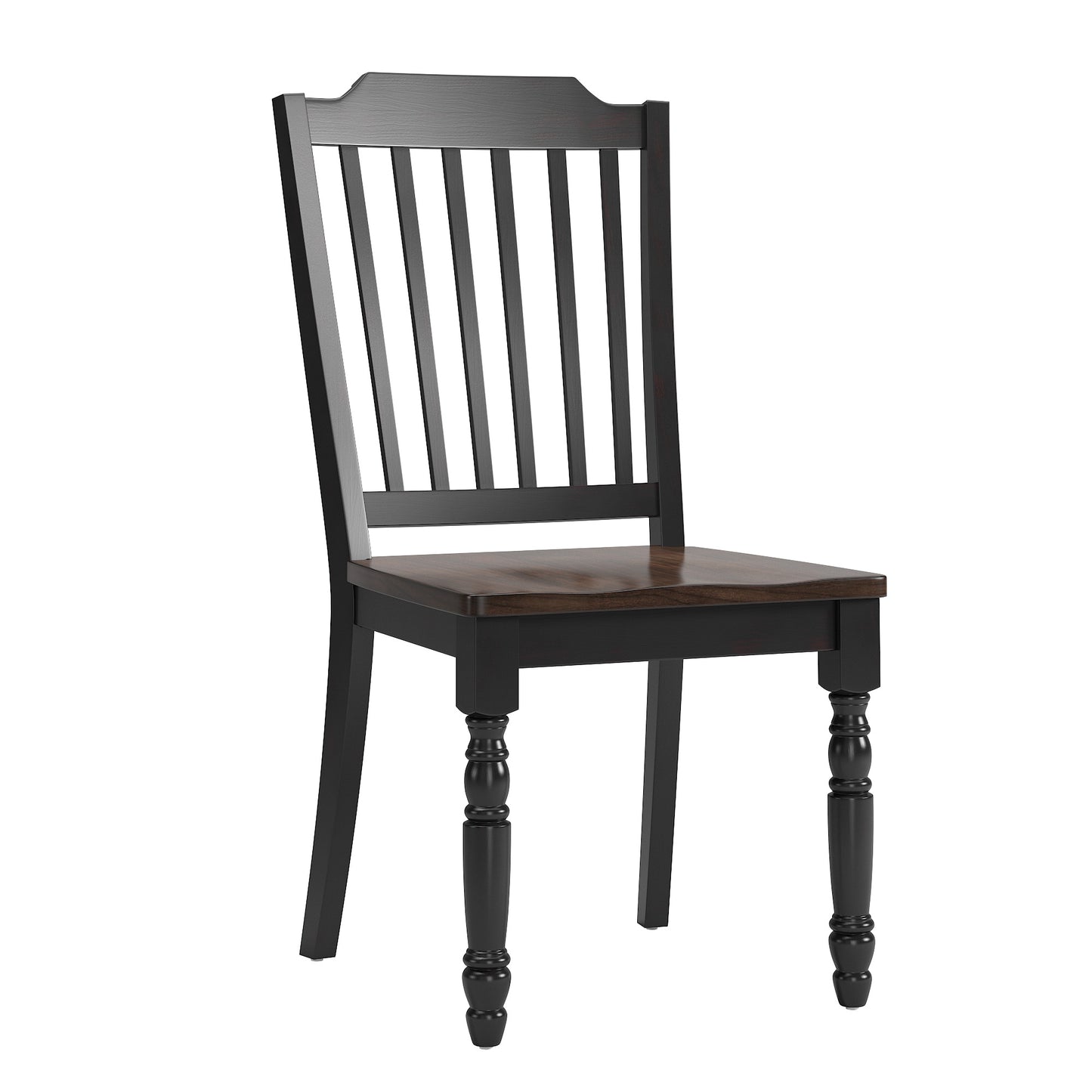 Two-Tone Extending Dining Set - Antique Black, Slat Back, 5-Piece Set