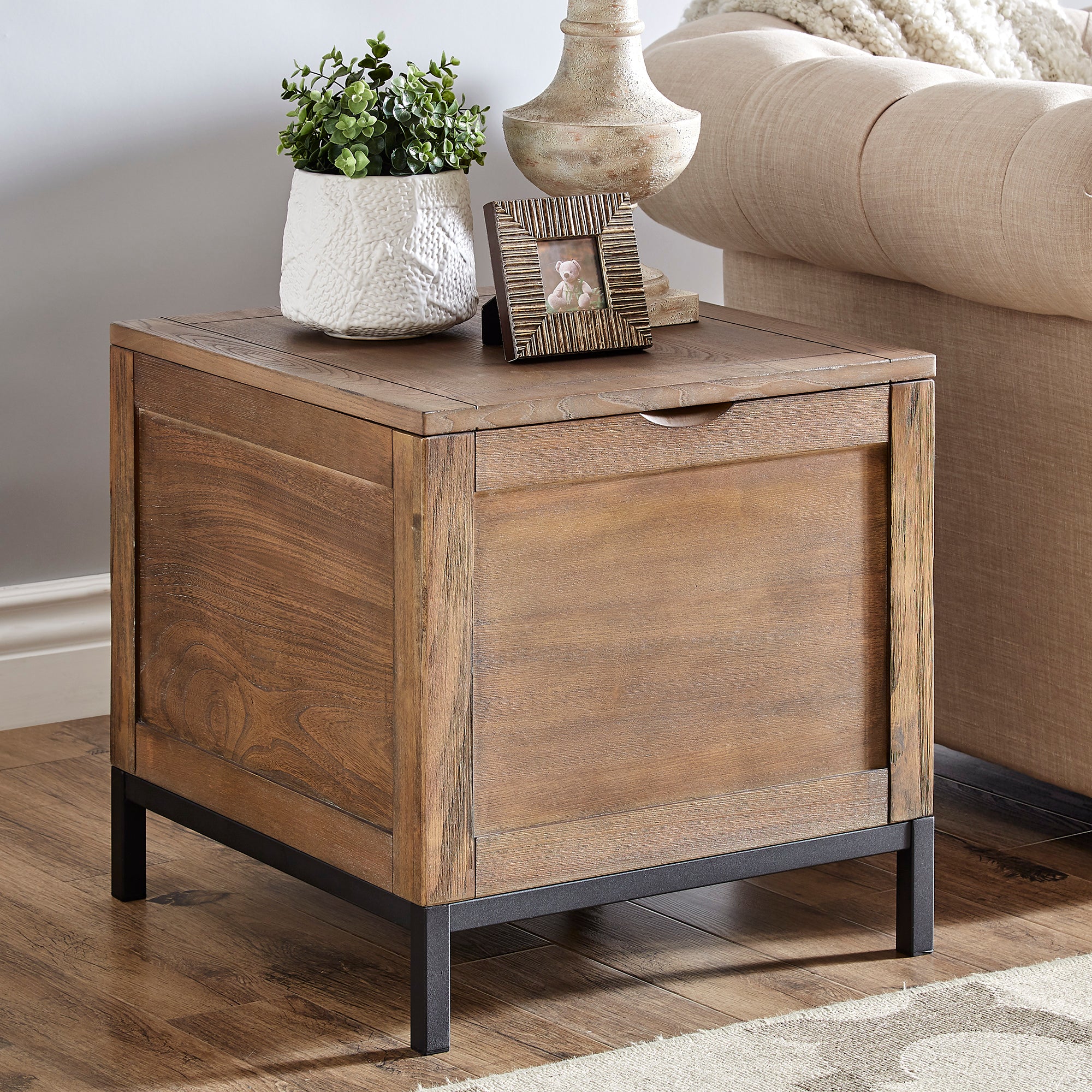 Vintage end table with storage online