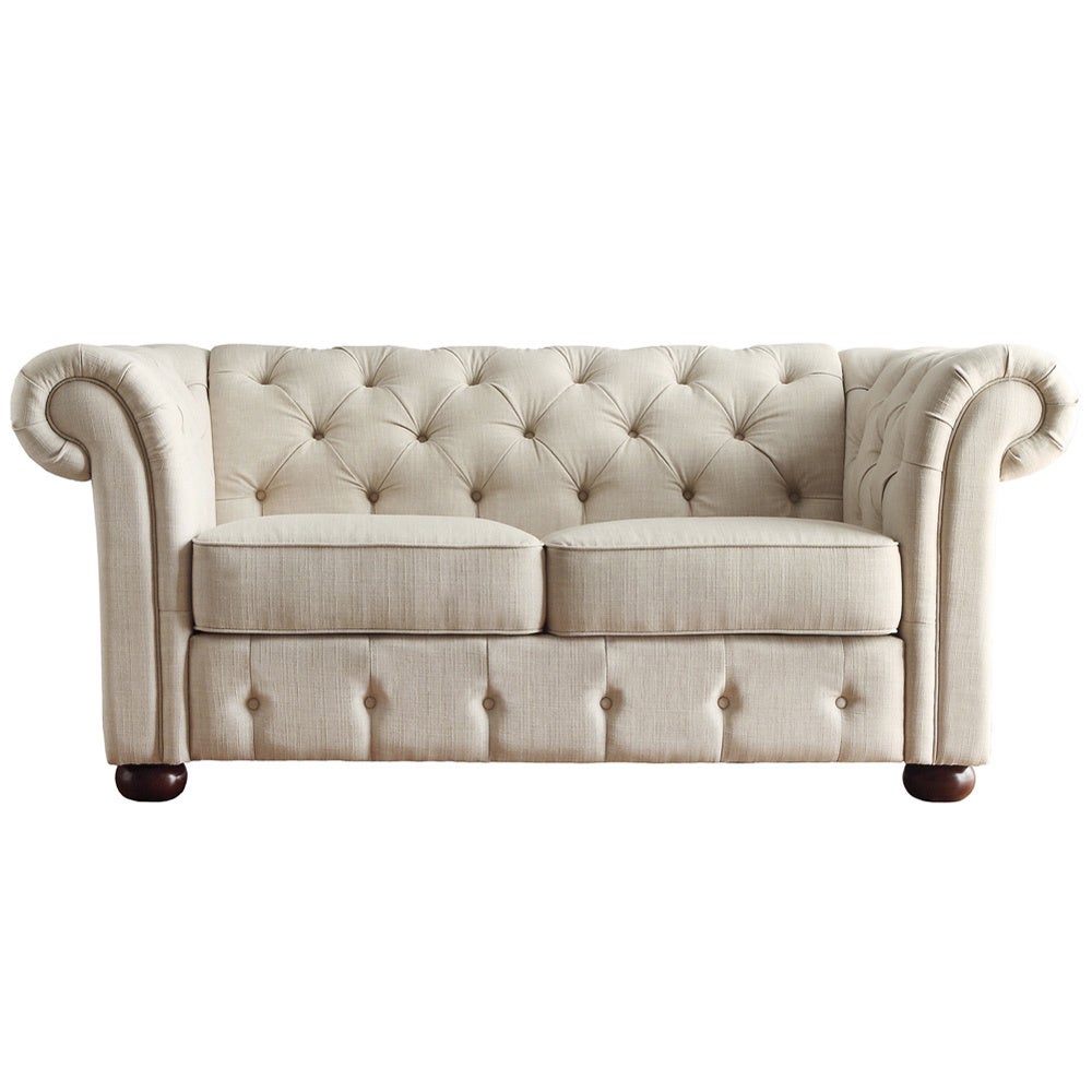 Chesterfield Loveseat - Beige Linen