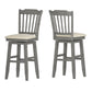 Slat Back Bar Height Wood Swivel Bar Stool - Antiqua Gray Finish