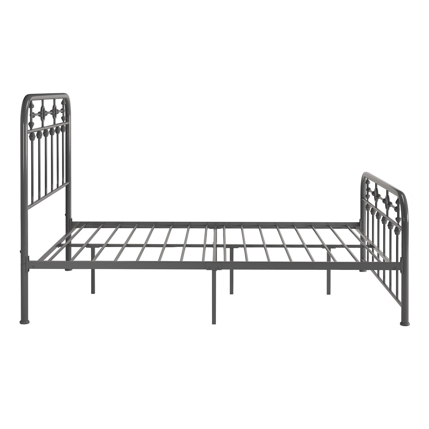 Metal Spindle Platform Bed - Gray, Full Size (Full Size)