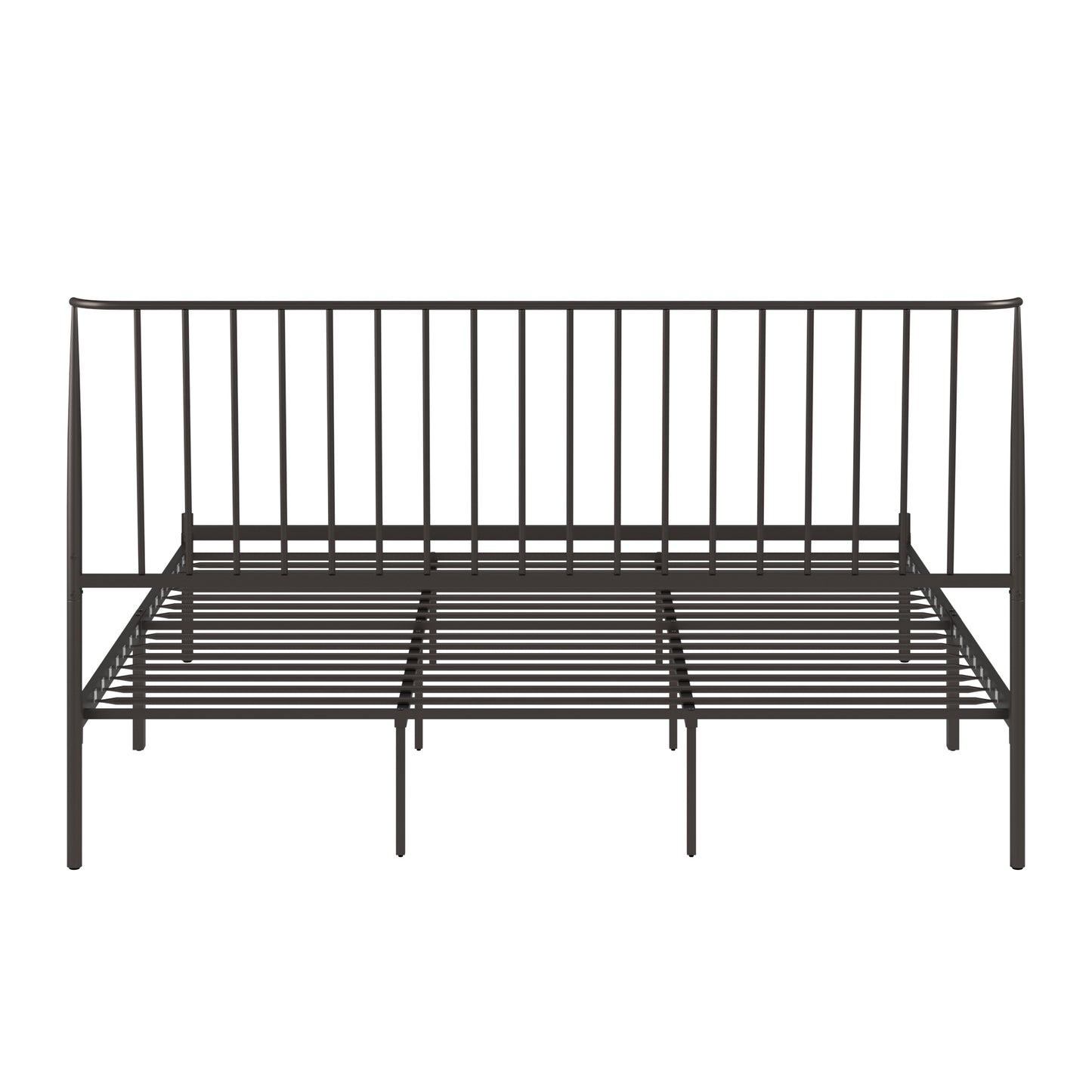 Metal Platform Bed with Curved Metal Headboard (King Size)