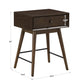 Wood 1-Drawer End Table - Dark Walnut Finish