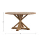 Rustic X-Base Round Pine Finish Dining Table - Pine Finish, 54-inch