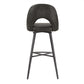 Metal Swivel Stools (Set of 2) - Dark Gray PU Leather, 29" Bar Height