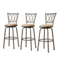 Scroll Back Adjustable Swivel Stools (Set of 3) - Bronze Finish, Scroll Back