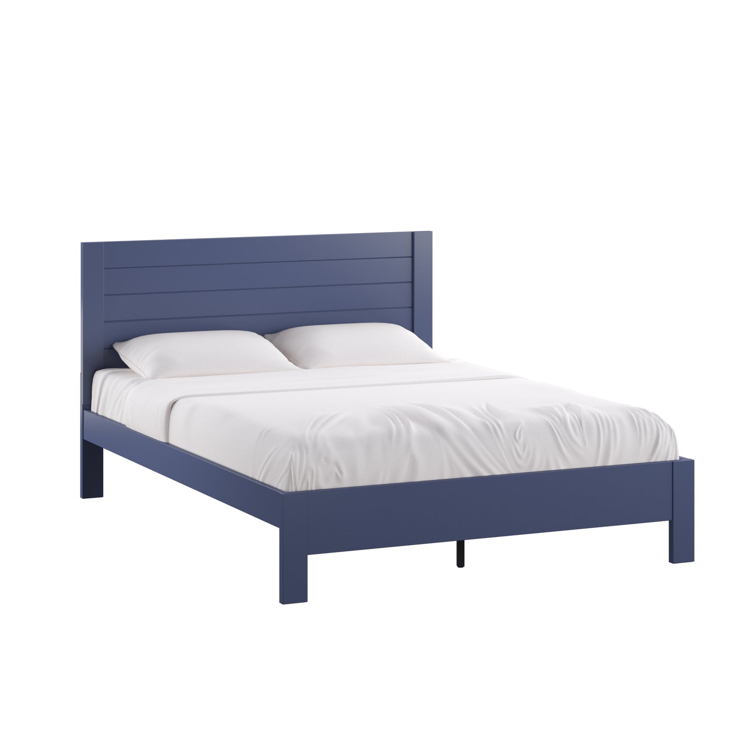 Horizontal Panel Platform Bed - Twilight Blue, Queen