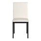 Metal Upholstered Dining Chairs - White Faux Leather, Set of 2