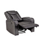 Gray Vegan Leather LED Power Recliner with Speaker, Storage, USB and Wireless Charger