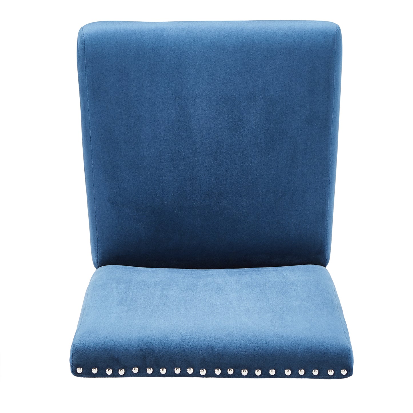 Nailhead Velvet Upholstered Chairs (Set of 2) - Side Dining Chair, Blue