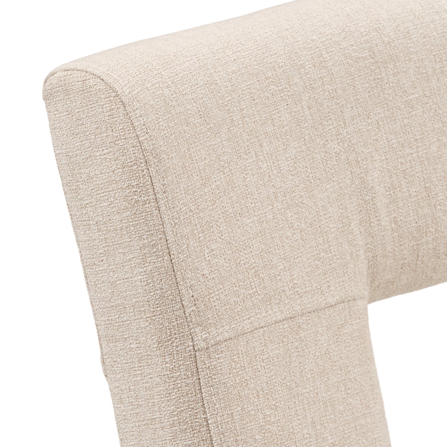 Upholstered Fabric Keyhole Dining Chairs (Set of 2) - Beige