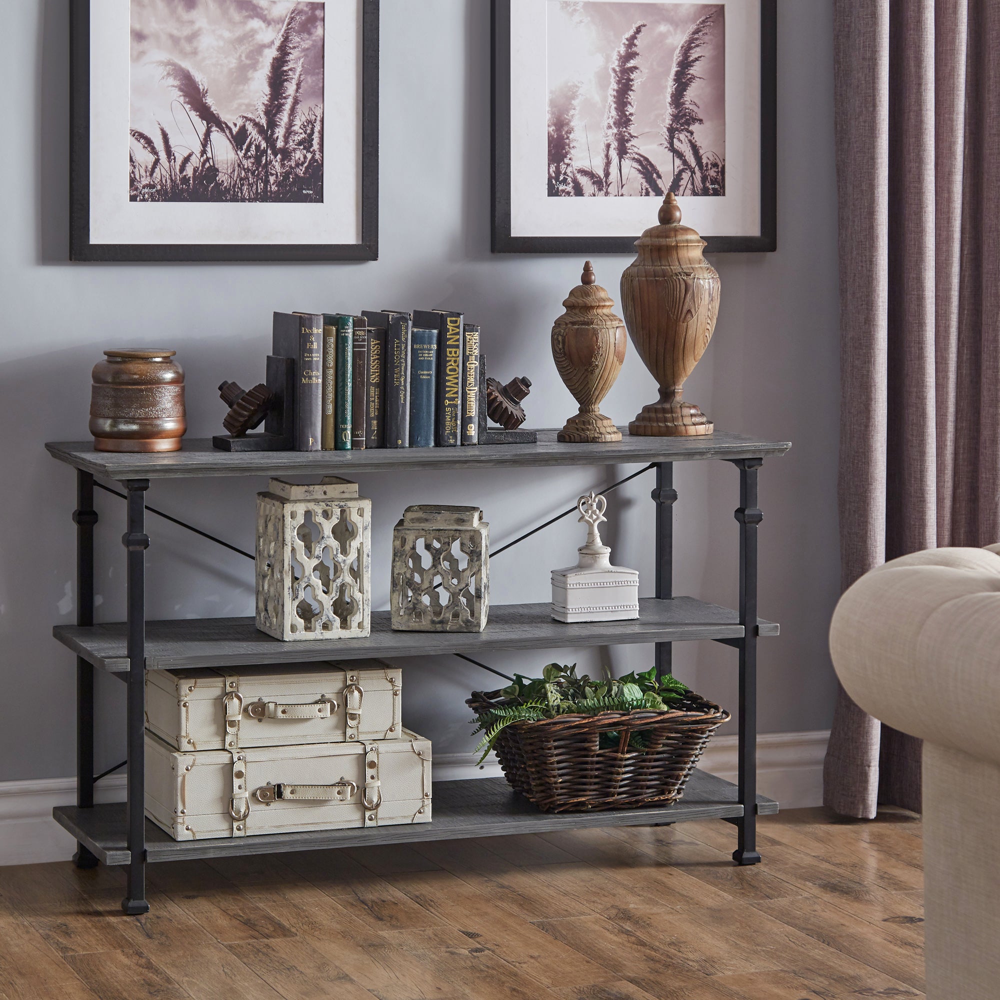 Vintage Industrial TV Stand Gray Finish by iNSPIRE Q Classic iNSPIRE Q Home