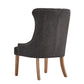 Upholstered Button Tufted Wingback Chair - Dark Gray Linen