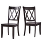 Double X Back Wood Dining Chairs (Set of 2) - Antique Black Finish